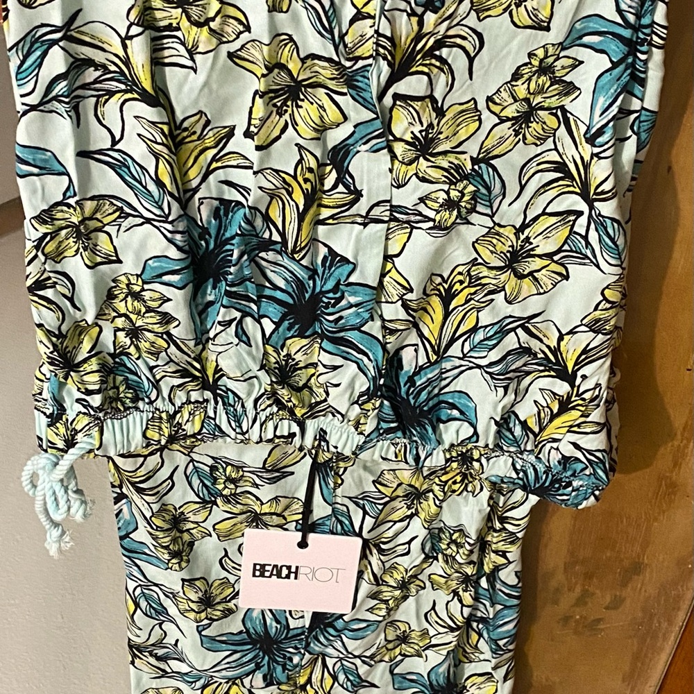 beachlunchlounge tropical design Palazzo Pants - Blue and Green